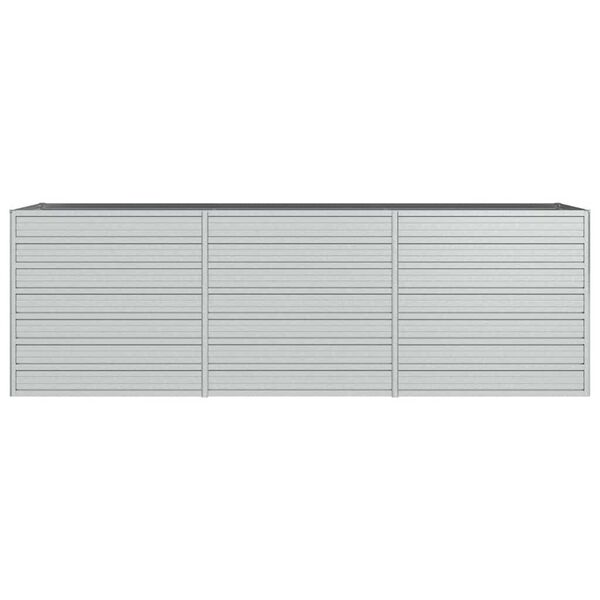 vidaXL Garden Raised Bed 240x80x77 cm Galvanized Steel Silver