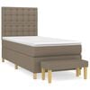 vidaXL Box Spring Bed with Mattress Taupe 90x200 cm Fabric