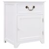 vidaXL Bedside Cabinet White 40x30x50 cm Paulownia Wood