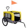 vidaXL 2-in-1 Pet Bike Trailer & Jogging Stroller Yellow and Grey