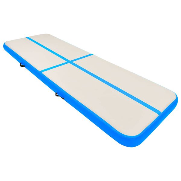 vidaXL Inflatable Gymnastics Mat with Pump 500x100x15 cm PVC Blue