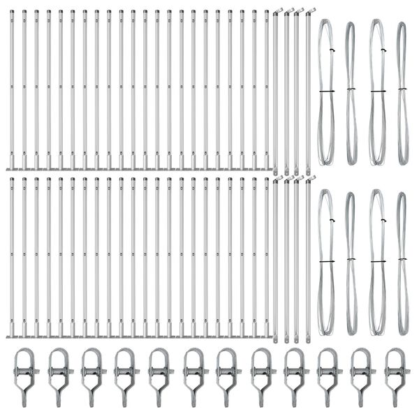 vidaXL Fence Post 52 pcs Grey 3.2 x 3.2 x 110 cm