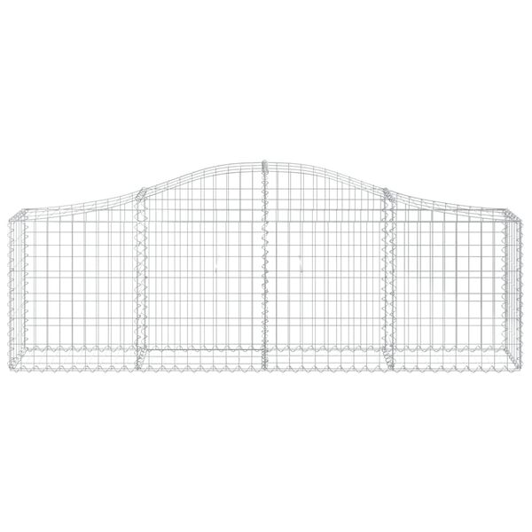 vidaXL Arched Gabion Baskets 18 pcs 200x30x60/80 cm Galvanised Iron