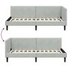 vidaXL Corner Bed Frame Light Grey 90 cm x 200 cm Velvet