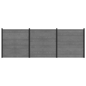 vidaXL Fence Set 526 x 186 cm WPC and Aluminium Grey