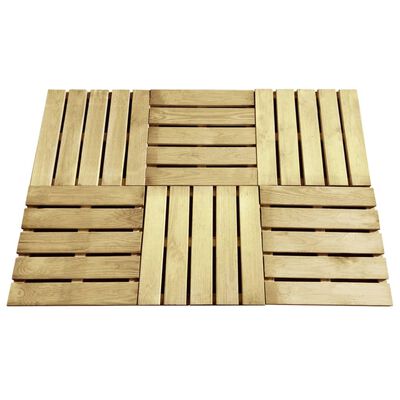 vidaXL Decking Tiles 6 pcs 50x50 cm Wood Green
