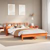 vidaXL Bed Frame without Mattress Wax Brown 140x190 cm Solid Wood Pine