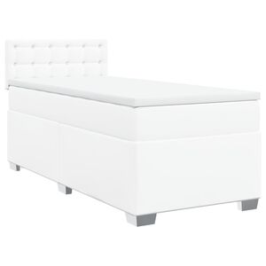 vidaXL Box Spring Bed with Mattress White 80x200 cm Faux Leather