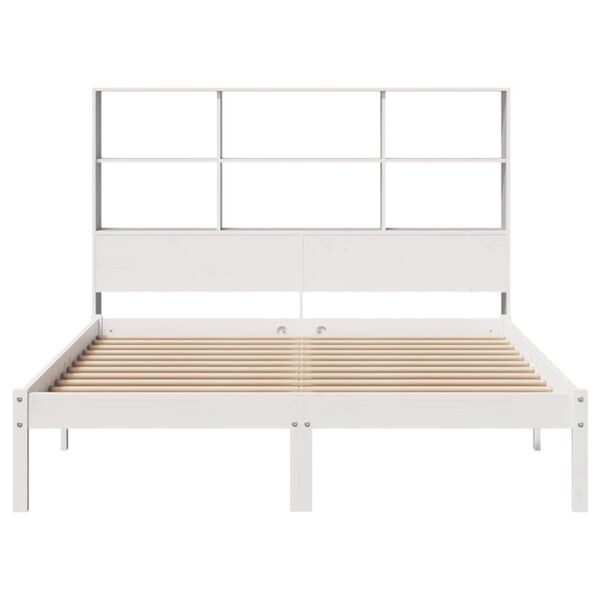 vidaXL Bookcase Bed without Mattress White 140x200 cm Solid Wood Pine