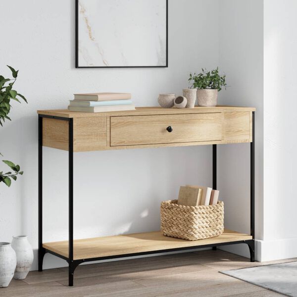 vidaXL Console Table Sonoma Oak 100x34.5x75 cm Engineered Wood