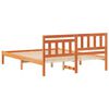 vidaXL Bed Frame with Headboard Wax Brown 160 x 200 cm Solid Pine Wood