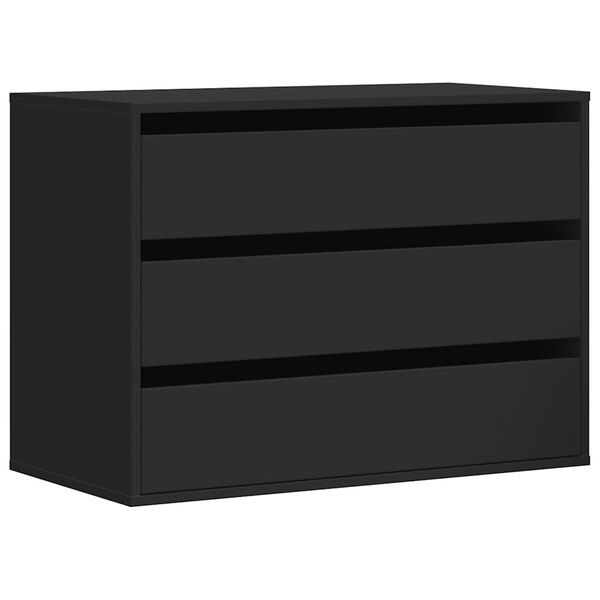 vidaXL Corner Chest of Drawers Black 80x41x58 cm Engineered Wood