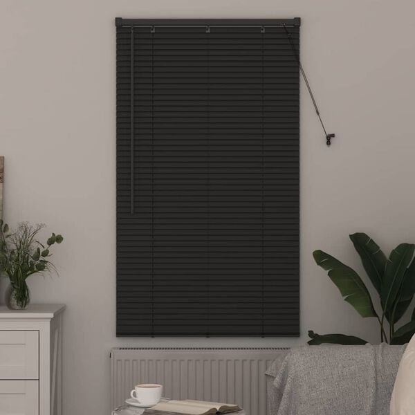 vidaXL Window Blind with Curtains Manual Dark grey Aluminium