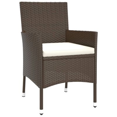 vidaXL Garden Chairs with Cushions 4 pcs Brown Poly Rattan