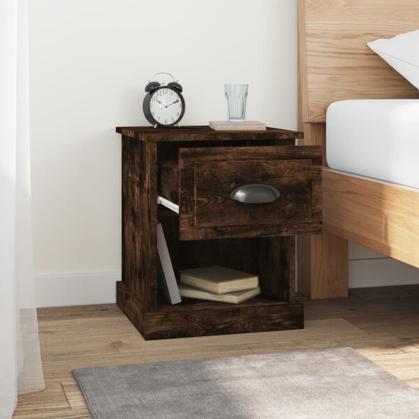 vidaXL Bedside Cabinets 2 pcs Smoked Oak 39x39x47.5 cm Engineered Wood