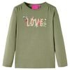 vidaXL Kids' T-shirt with Long Sleeves Khaki 104