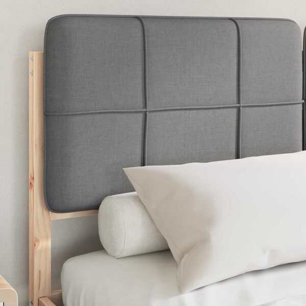 vidaXL Bed Frame with Upholstered Headboard Light Grey 140 x 200 cm