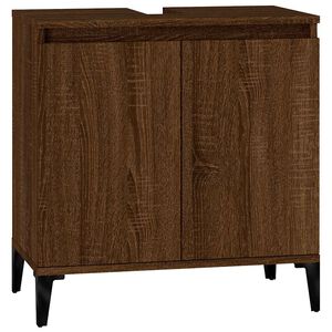 vidaXL Sink Cabinet Brown Oak 58x33x60 cm Engineered Wood