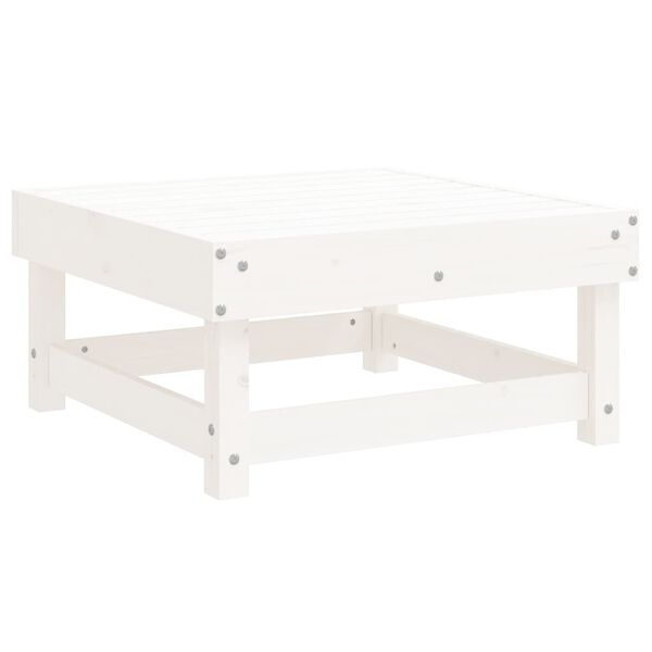 vidaXL Garden Footstool White Solid Wood Pine