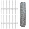 vidaXL Fence with Post Silver 0.4 x 50 m Steel