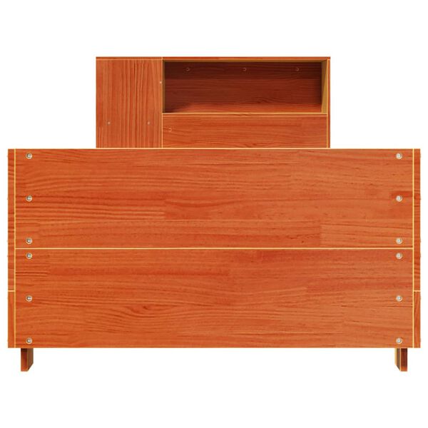 vidaXL Bed Frame without Mattress Wax Brown 75x190 cm Small Single Solid Wood Pine