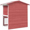 vidaXL Outdoor Rabbit Hutch 3 Doors Red Wood