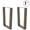 vidaXL Dining Table Legs V-Shape 2 pcs Natural Steel 60x(72-73.3) cm Steel