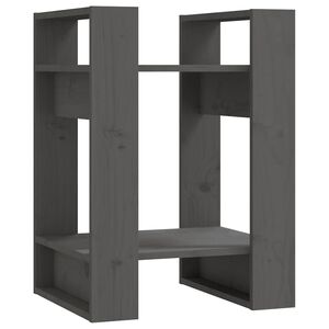 vidaXL Book Cabinet | Grey | Solid pine wood | Medium | Book Cabinet