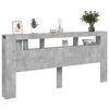 vidaXL LED Headboard Concrete Grey 220x18.5x103.5 cm Engineered Wood