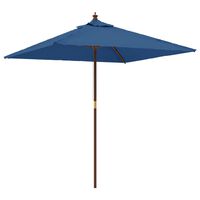 vidaXL Garden Parasol with Wooden Pole Azure Blue 198x198x231 cm