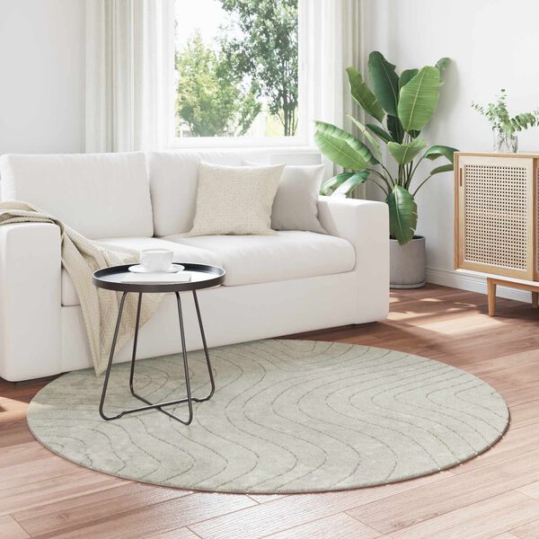 vidaXL Area Rugs Round PALMERAS Green &Oslash; 120 CM Polyester