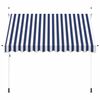 vidaXL Manual Retractable Awning 300 cm Blue and White Stripes