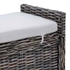 vidaXL Storage Bench with Cushion Black Wash 110 x 40 x 50 cm Rattan