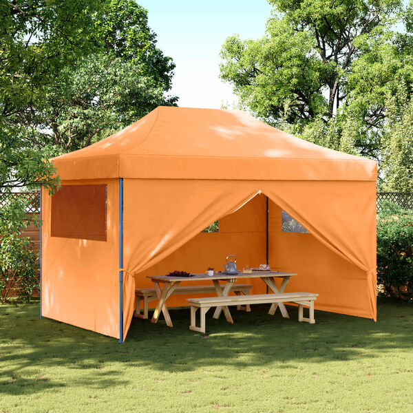 vidaXL Party Tent Folding Orange 279 x 410 x 315 cm Oxford Fabric
