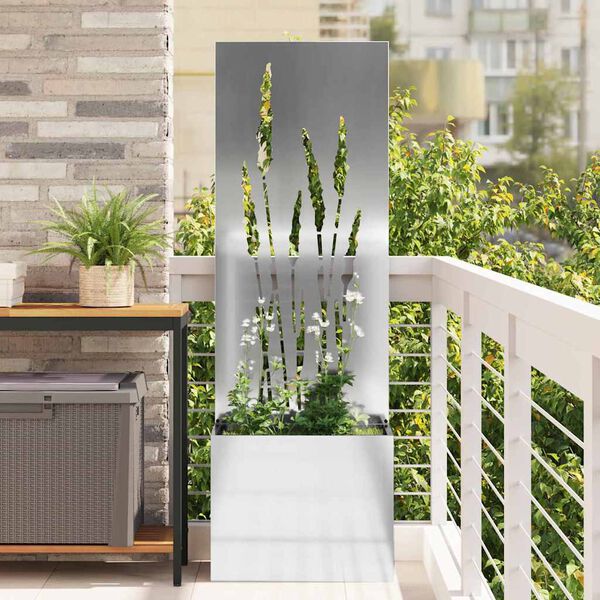 vidaXL Garden Privacy Screen Silver 50 x 140 cm Galvanised steel