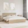 vidaXL Bed Frame with Headboard Sonoma 200 x 200 cm Engineered wood