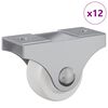 vidaXL Caster 12 pcs White 42 x 11.5 x 29 mm Iron