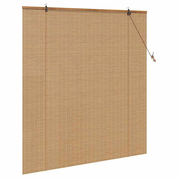 vidaXL Roller Blind with Curtains Manual Brown 140 x 160 cm Bamboo