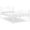 vidaXL Bed Frame without Mattress White Metal 120x200 cm