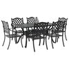 vidaXL Garden Dining Set 7 pcs Black Aluminium