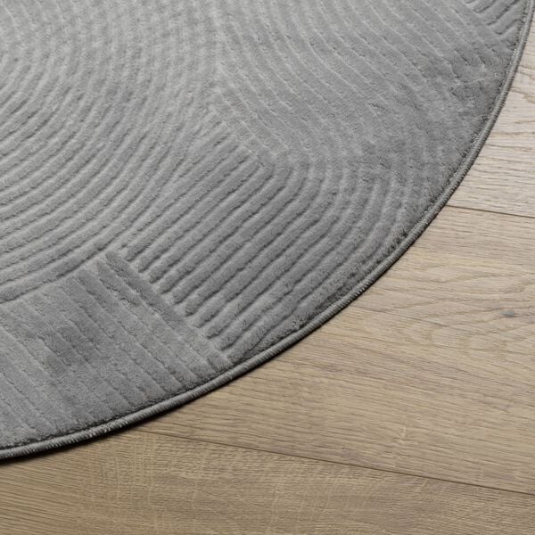 vidaXL Rug IZA Short Pile Scandinavian Look Grey &Oslash; 100 cm