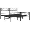 vidaXL Metal Bed Frame without Mattress with Footboard Black 160x200cm