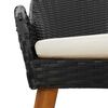 vidaXL Garden Dining Set with Cushion 7 pcs Black Poly Rattan