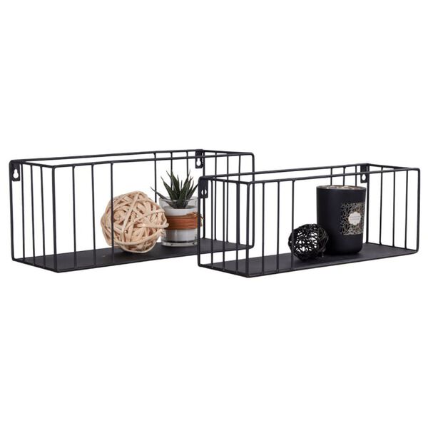 House Nordic 2 Piece Wall Shelf Zoe Steel Black