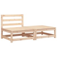 vidaXL Garden Sofa Armless with Footstool Solid Wood Pine