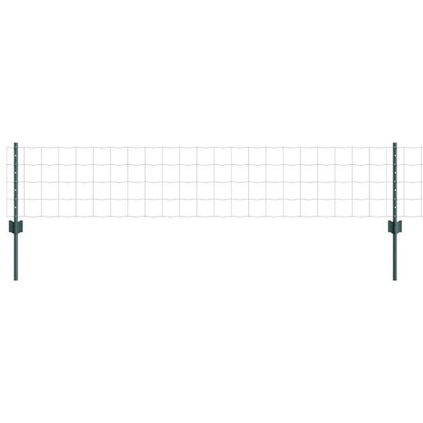 vidaXL Fence with Post Green 0.4 x 50 m Steel and PVC