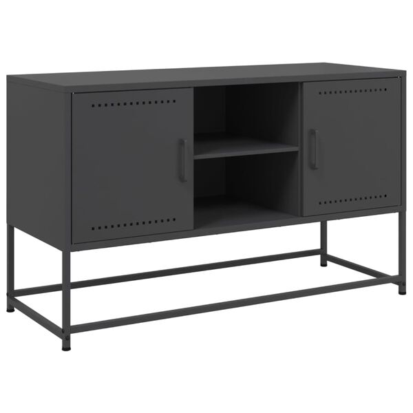 vidaXL TV Cabinet Black 100.5x39x60.5 cm Steel