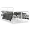 vidaXL Metal Bed Frame without Mattress with Footboard White 120x190cm