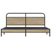 vidaXL Metal Bed Frame without Mattress Smoked Oak 193x203 cm