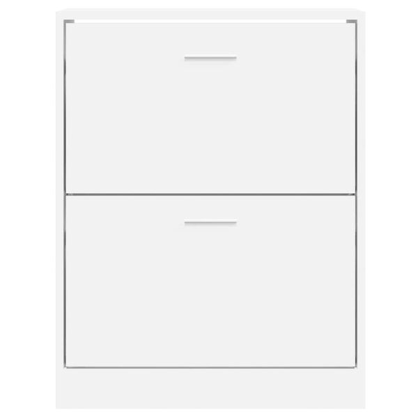 vidaXL Shoe Cabinet High Gloss White 63x24x81 cm Engineered Wood